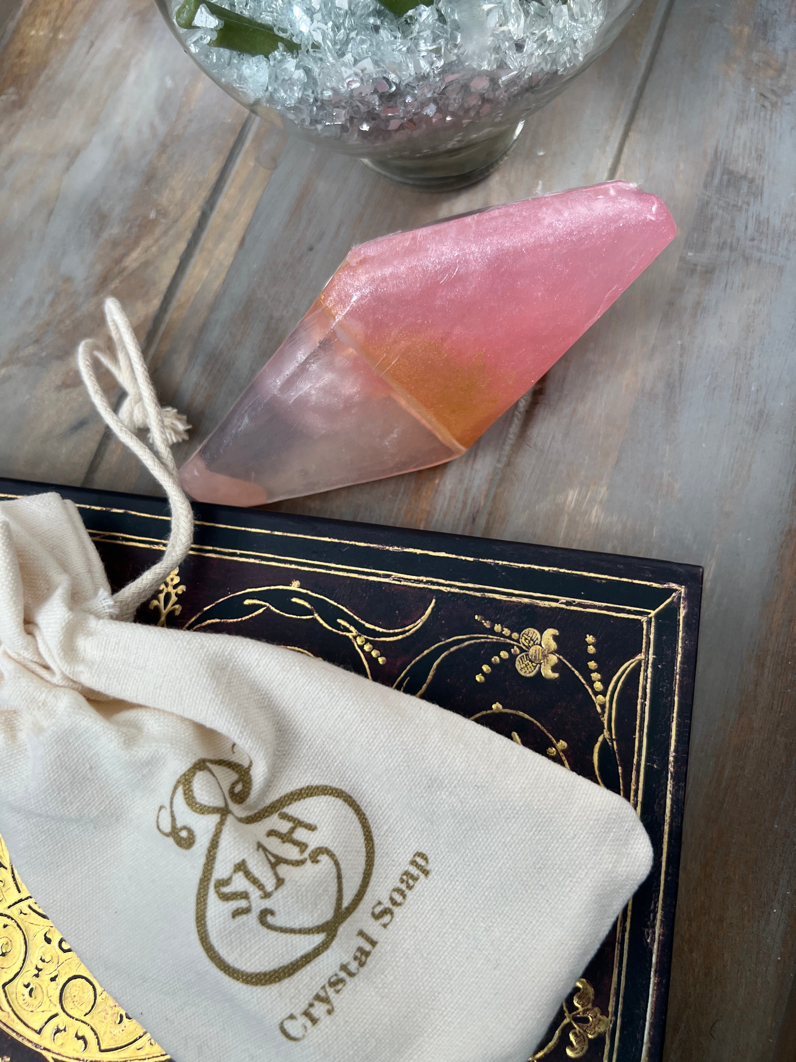 cleo rose quartz crystal soap