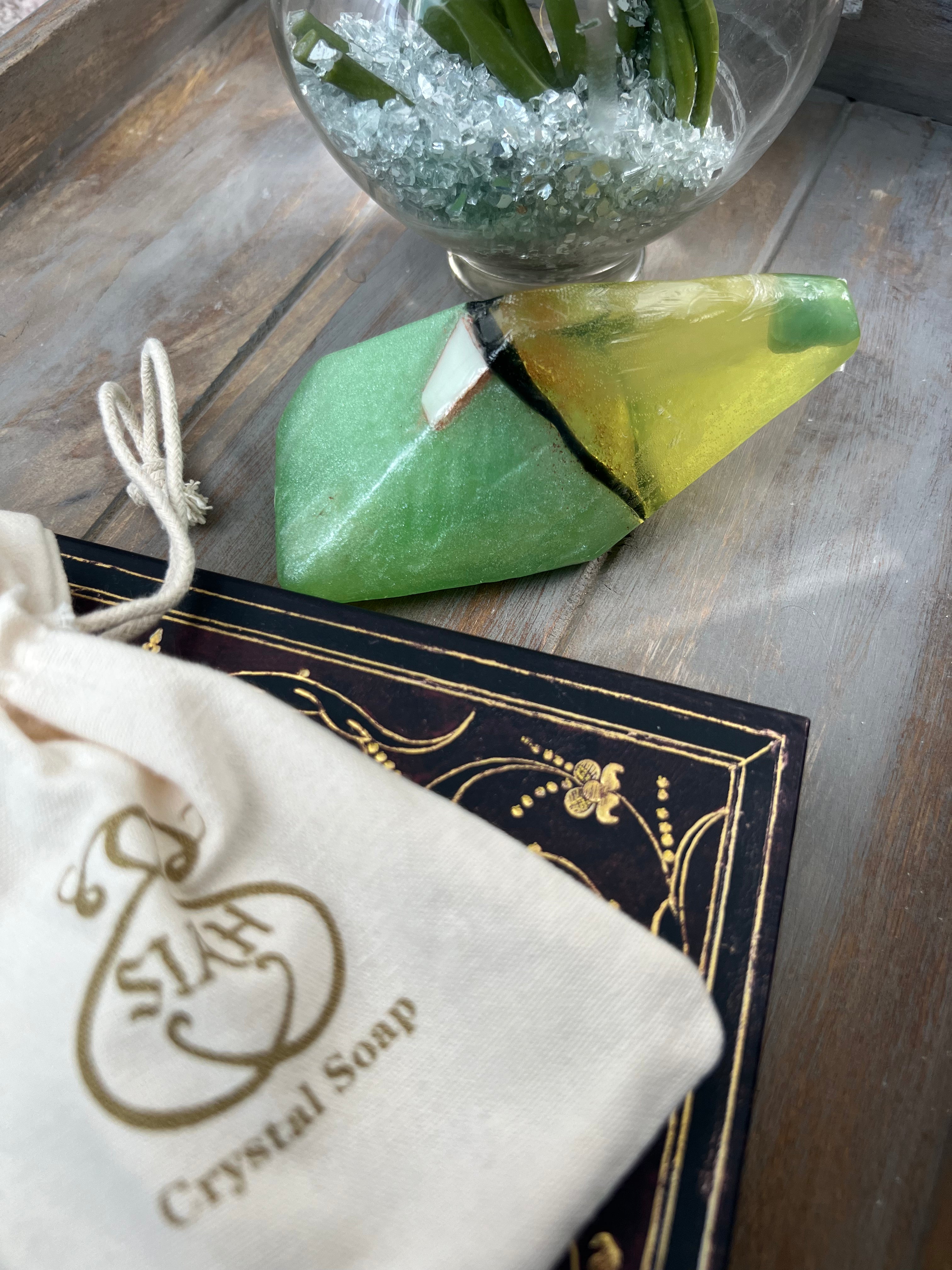 laks green aventurine crystal soap